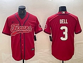 Men's Houston Texans #3 Tank Dell Red With Patch Cool Base Stitched Baseball Jersey,baseball caps,new era cap wholesale,wholesale hats